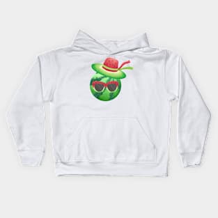 Watermelon with A Beautiful Hat Kids Hoodie